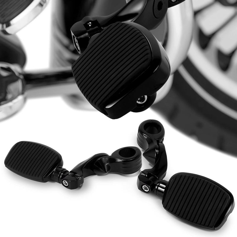 VASTMT 1.25" Short Angled Adjustable Motorcycle Mini Board Kit Floorboard Mount Kit Fits for Harley Sportster Dyna Touring Road King Street Glide Road Glide Electra Glide - Image 1